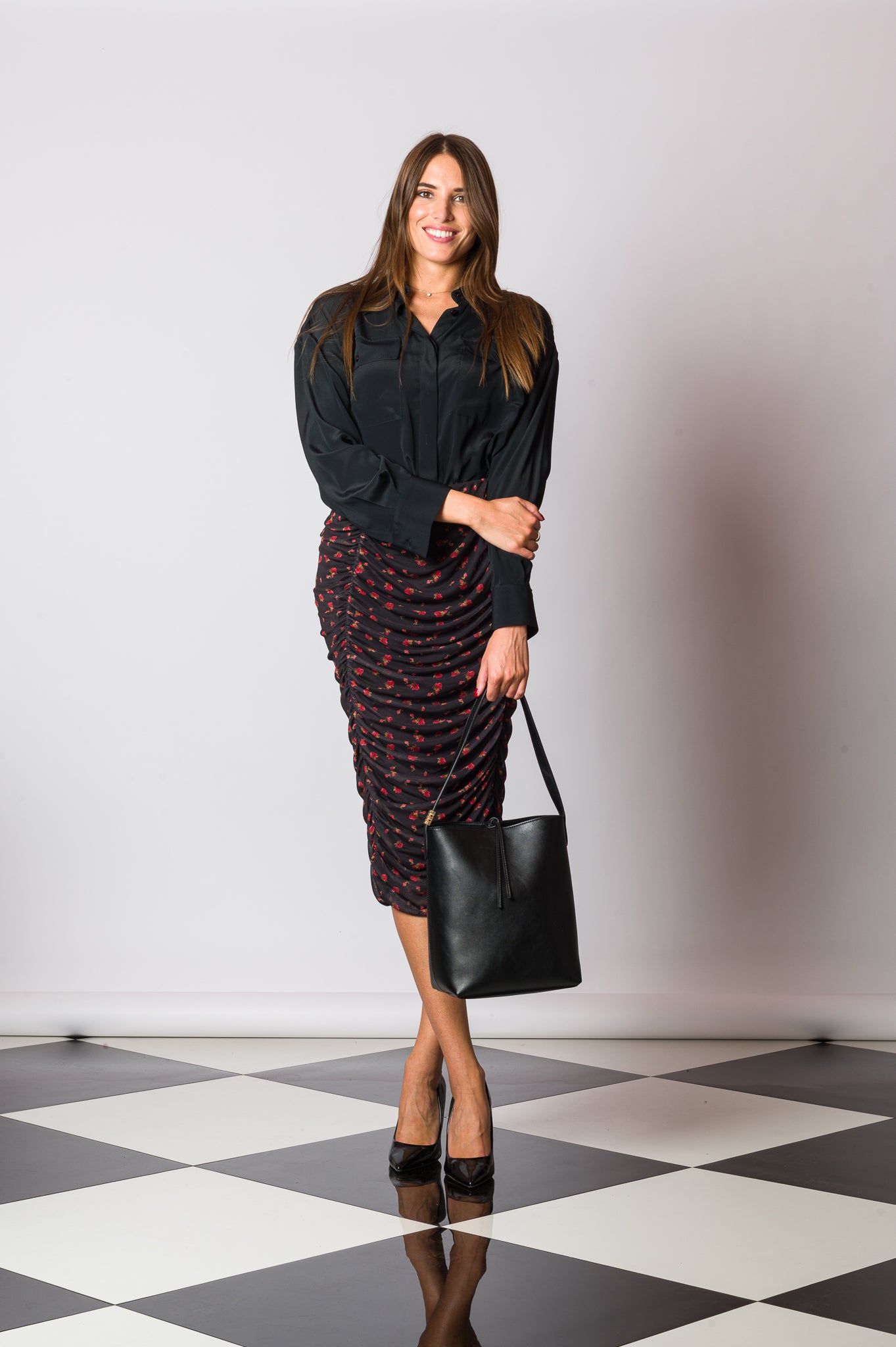 ALBA Hobo in pelle nera