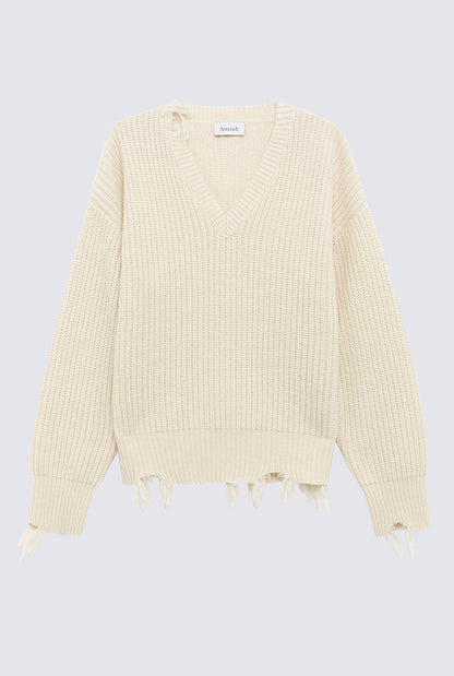 Maglia Donna in Misto Lana Panna