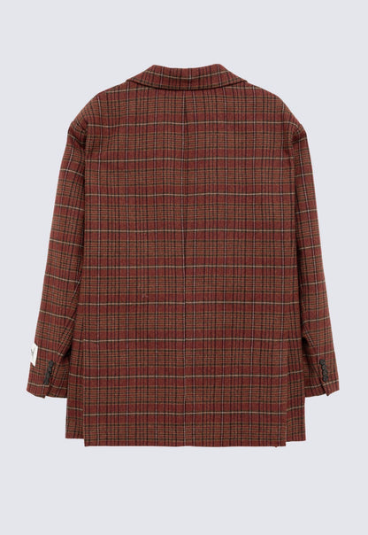 Blazer over in misto lana check