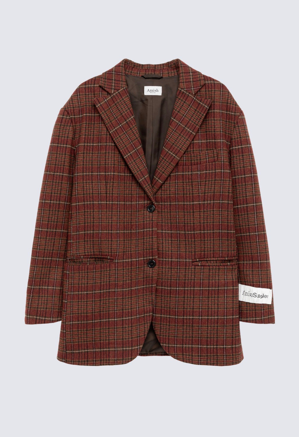 Blazer over in misto lana check