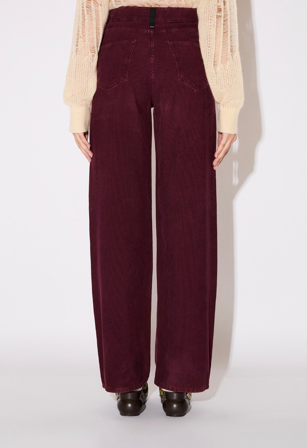 Linda Pantalone in Velluto Bordeaux