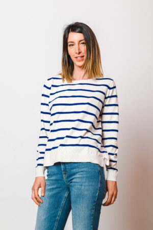 T-Shirt-Yerse-ecru+navy-Rajah-Shop-laterale