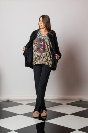 Cappotto-Double-Solotre-Nero-Rajah-Shop-Firenze-Frontale