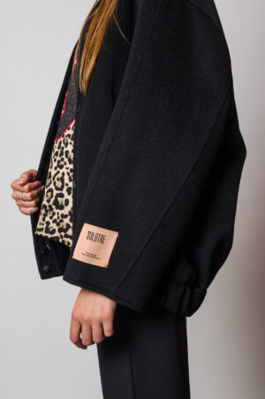 Cappotto-Double-Solotre-Nero-Rajah-Shop-Firenze-Dettaglio